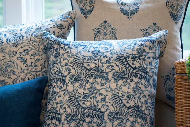 Crane Indigo Pillow Cover