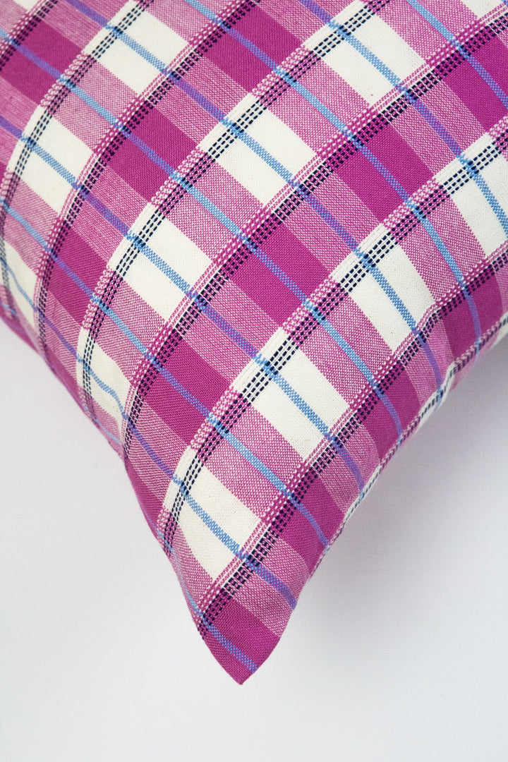 Archive NY San Andres Gingham Pink Square Pillow