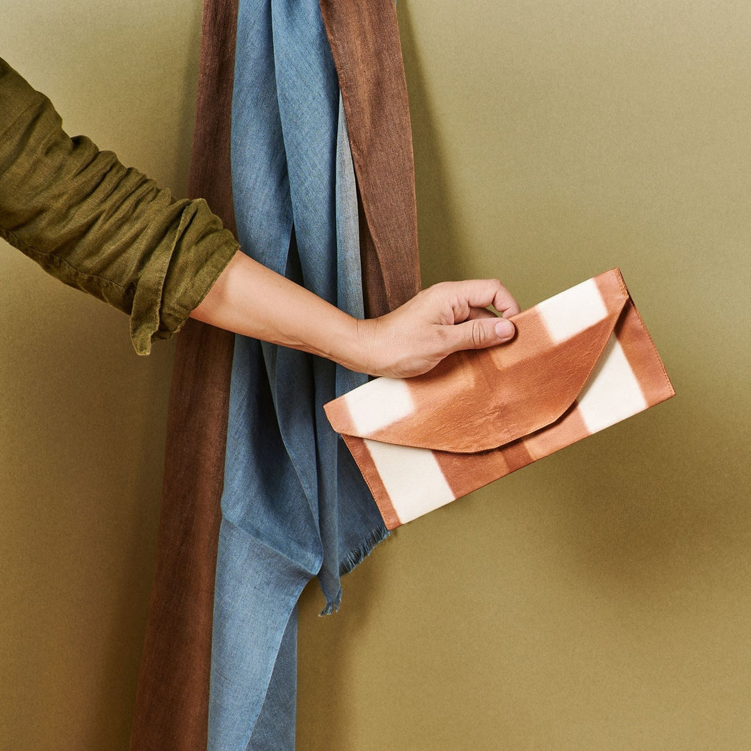 Melo Gold Mulberry Silk Shibori Hand Crafted Zero Waste Pouch