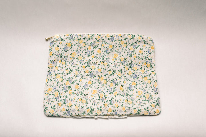 Buttercup Bloom | Timeless Floral Ruffle Zipper Pouch