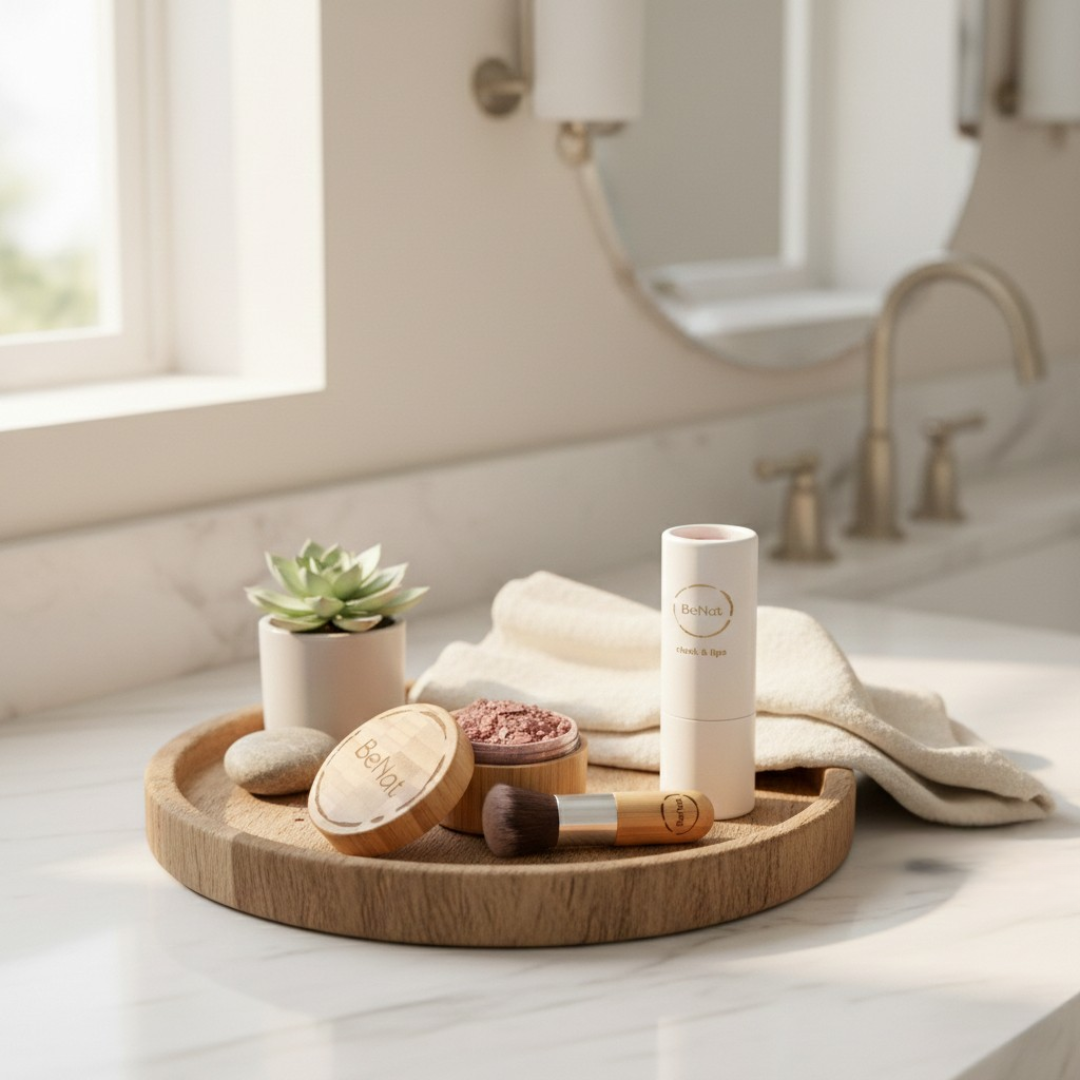 Non-Toxic Cosmetic Bundle: Loose Powder Set, Lip & Cheek Bloom