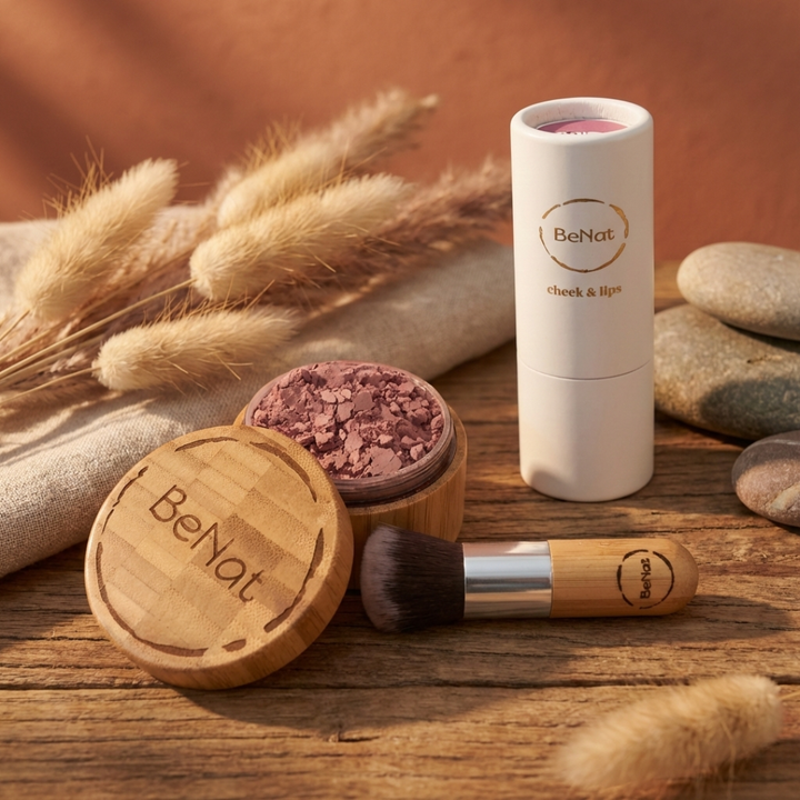 Non-Toxic Cosmetic Bundle: Loose Powder Set, Lip & Cheek Bloom