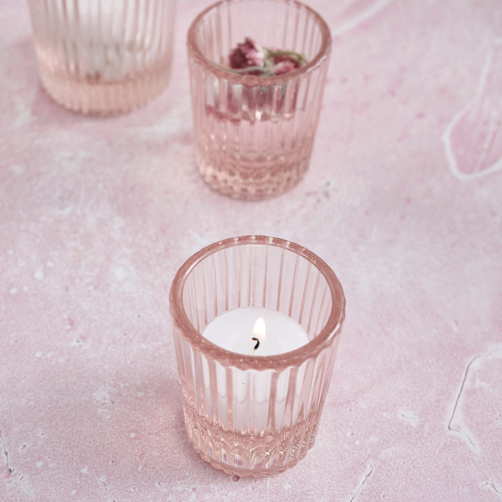 Pressed Pink Shot Glasses - Set of 6