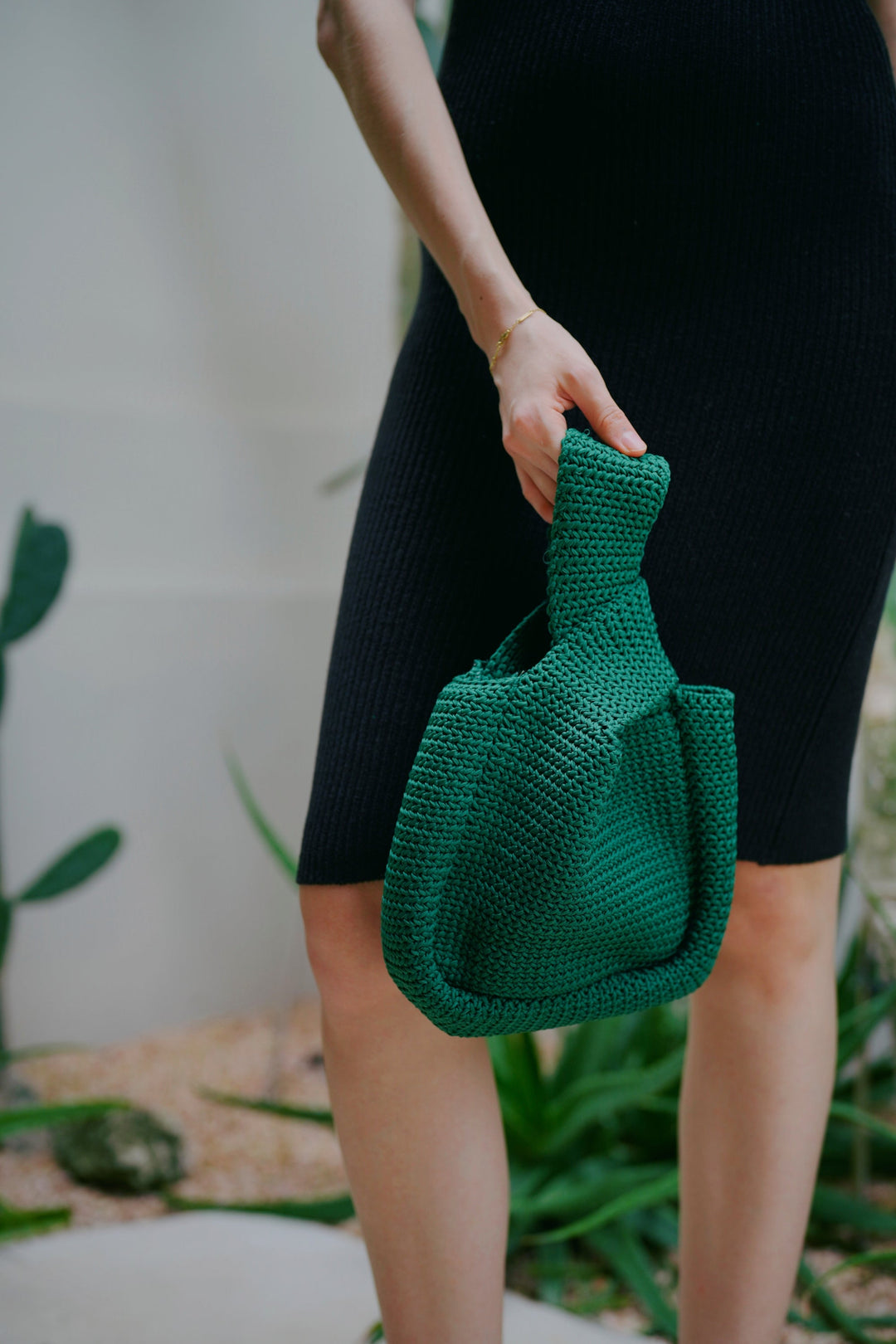 Mackenzie Knit Clutch in Emerald