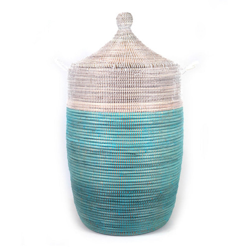 Two-Tone Basket - Turquoise + White