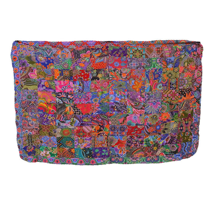 Handmade Reversible Quilt Blanket Throw, Quilt Patchwork, Upcycled, size 55 x 87 inches