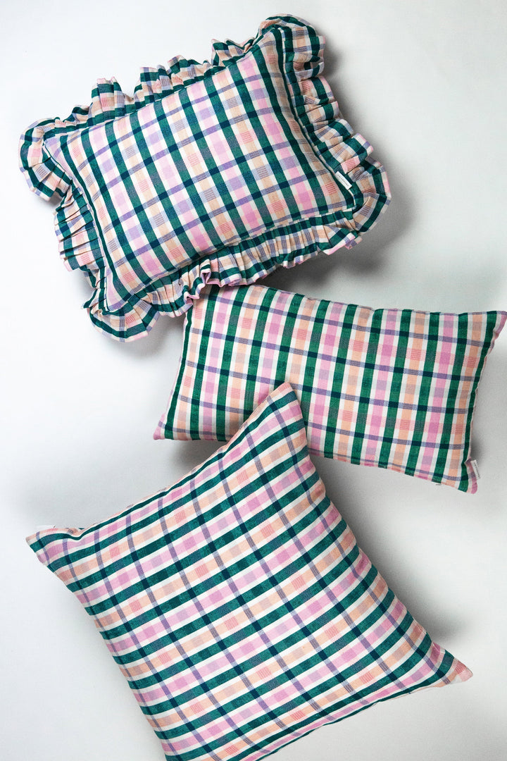 Archive NY Lola Ruffle Plaid Pillow