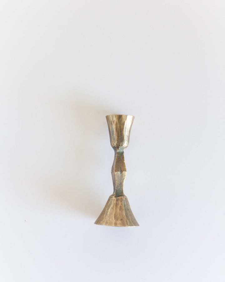 S/2 Low Diamond Candlestand - Brass Finish