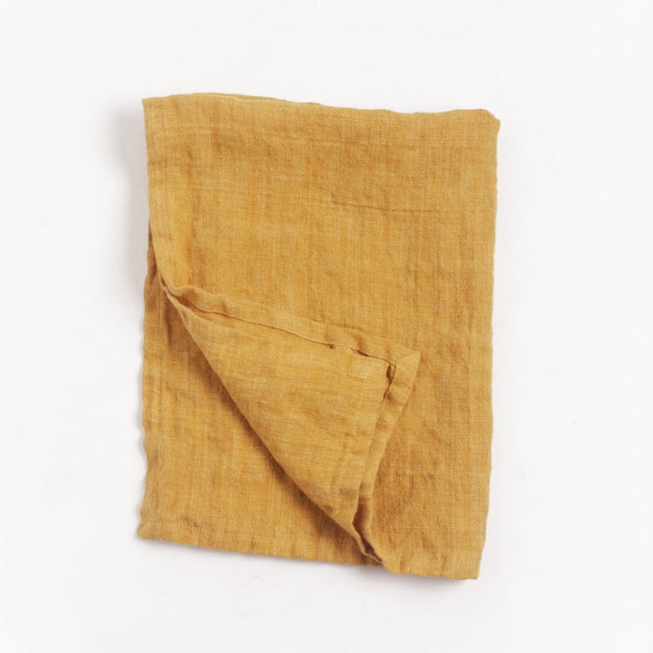 Stone Washed Linen Tea Towel | Gold