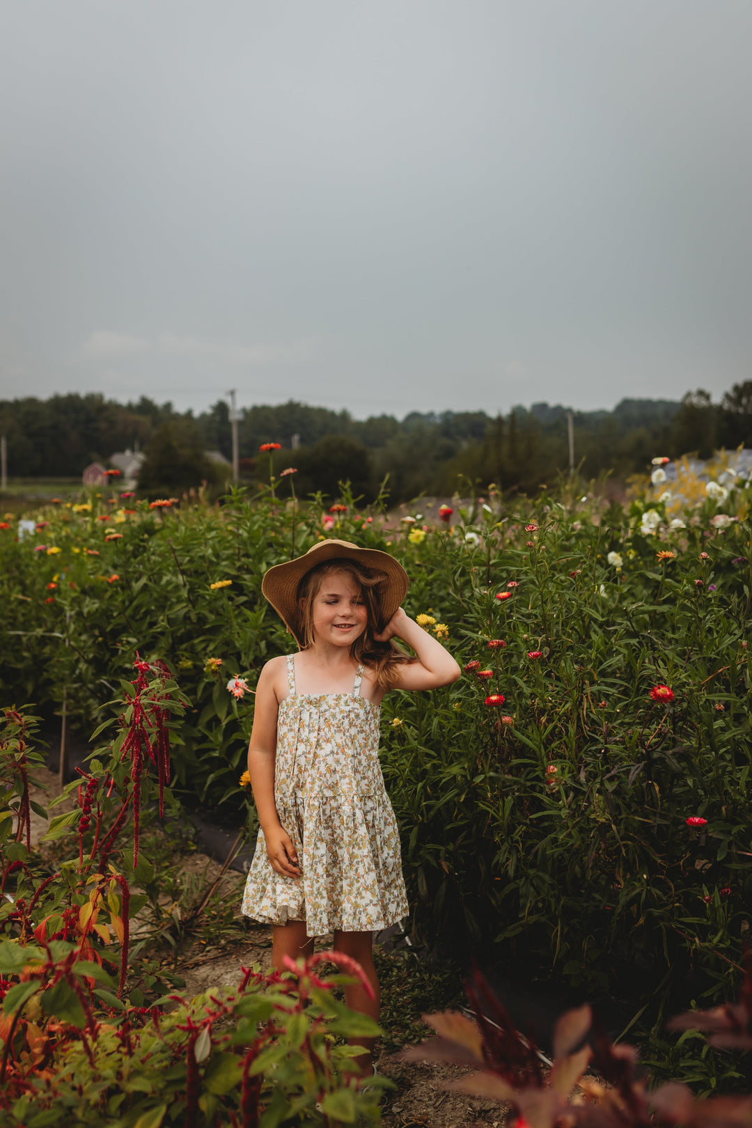 Hikari Pintuck Dress | Mustard Sage Blossom