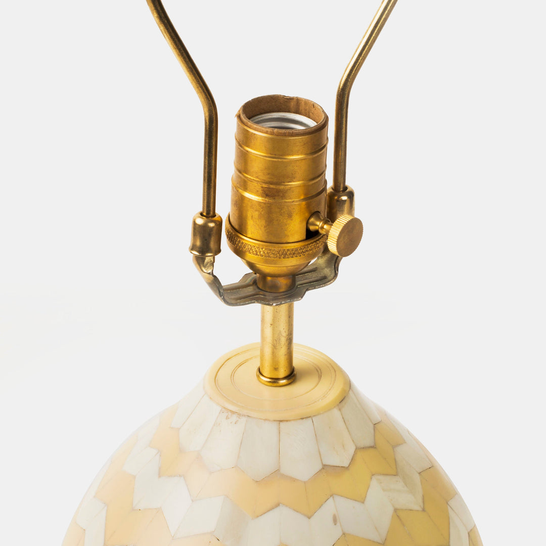 Ivory Herringbone Table Lamp