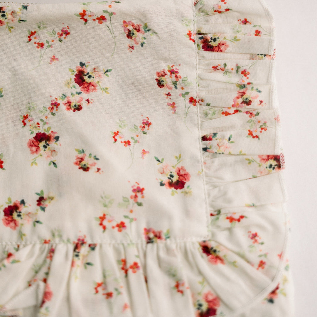 Scarlet Bloom | Timeless Floral Ruffle Zipper Pouch