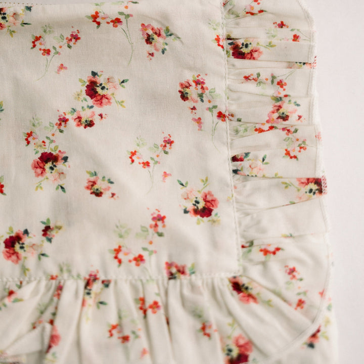 Scarlet Bloom | Timeless Floral Ruffle Zipper Pouch