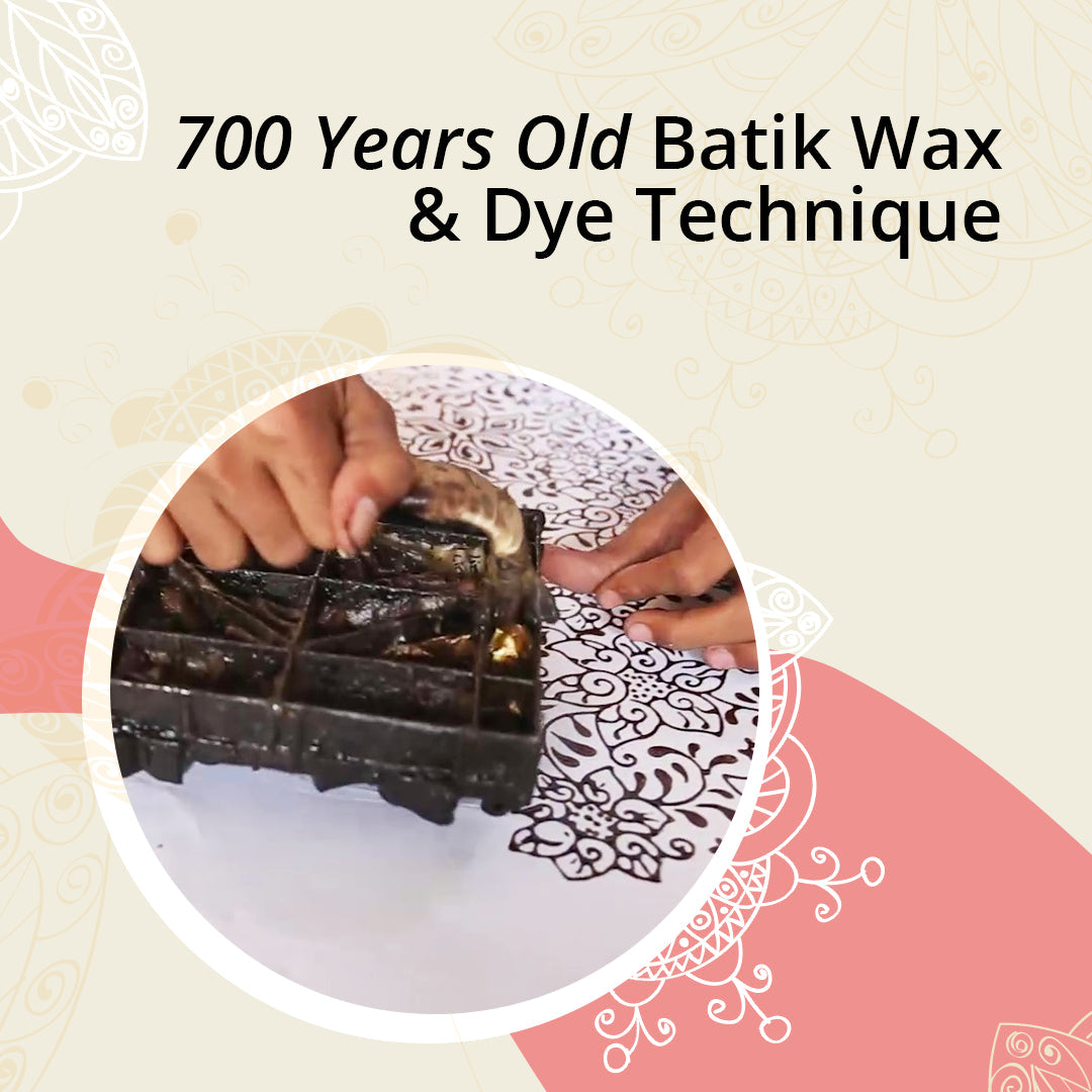 Handmade Batik Scarf | Cotton | Wings, Blue