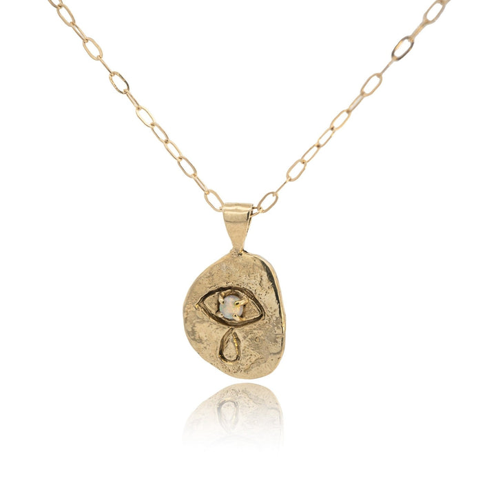 Crying Eye Gold Opal Necklace