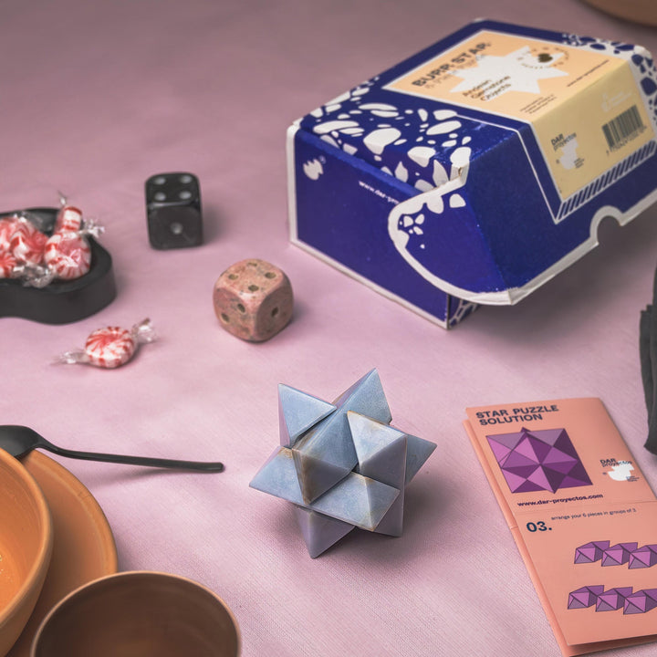 Burr  Star 3D gemstone puzzle Angelite