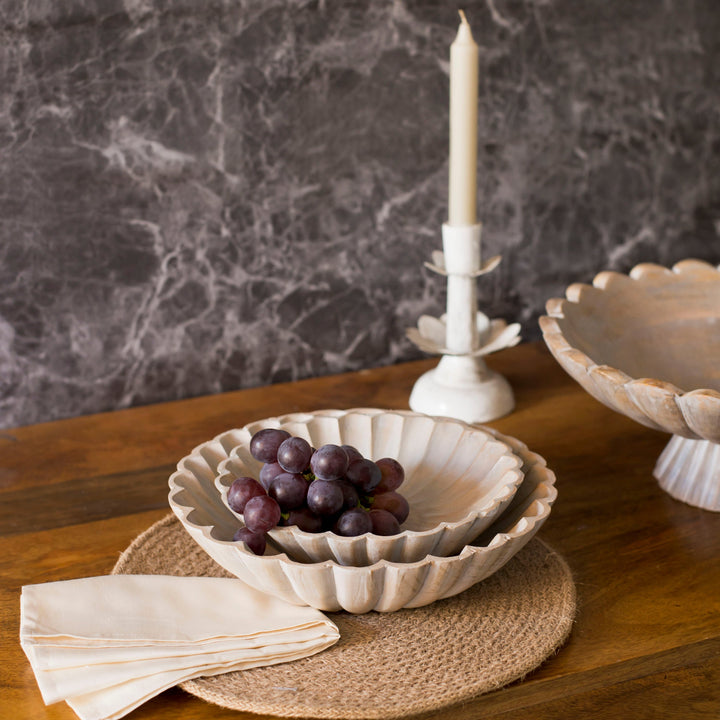 Scallop Serenity Bowls - Greywash