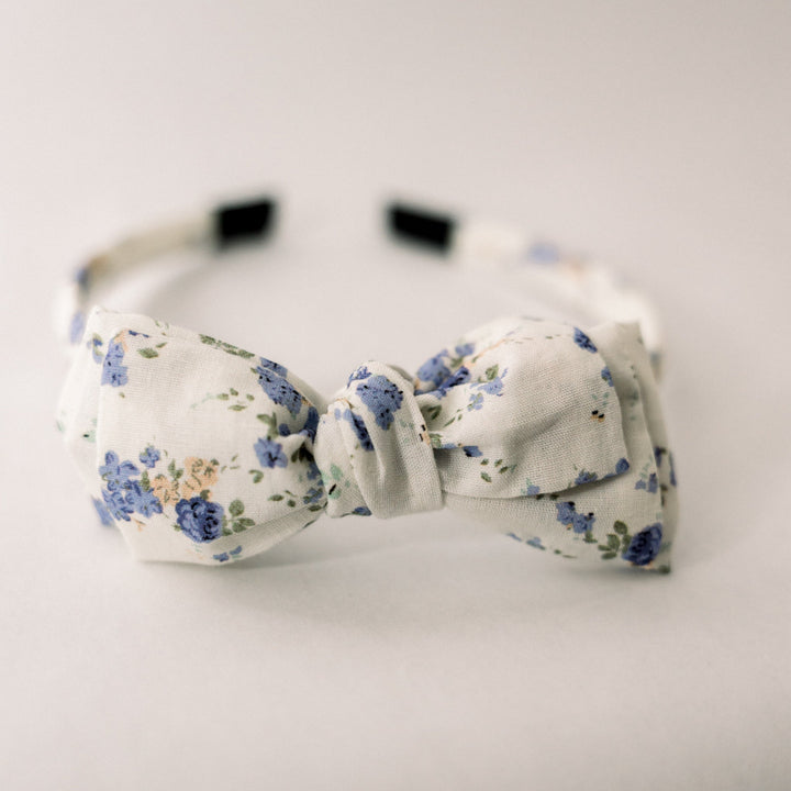 Three Little Bows Headband- Forget-Me-Knot