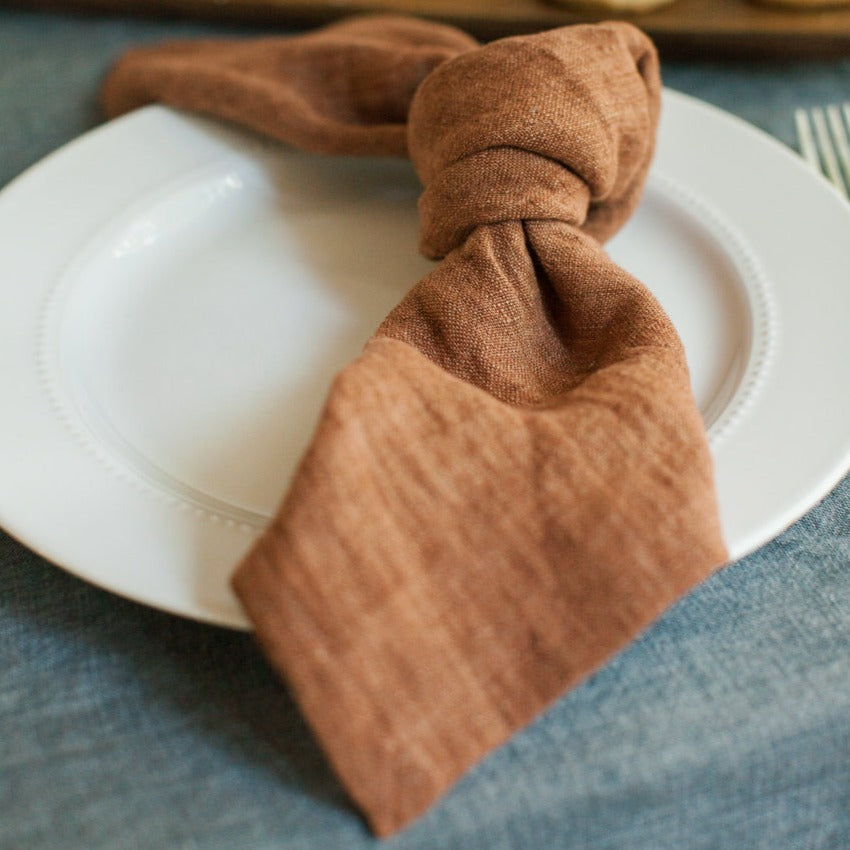 Stone Washed Linen Napkins Set of 4