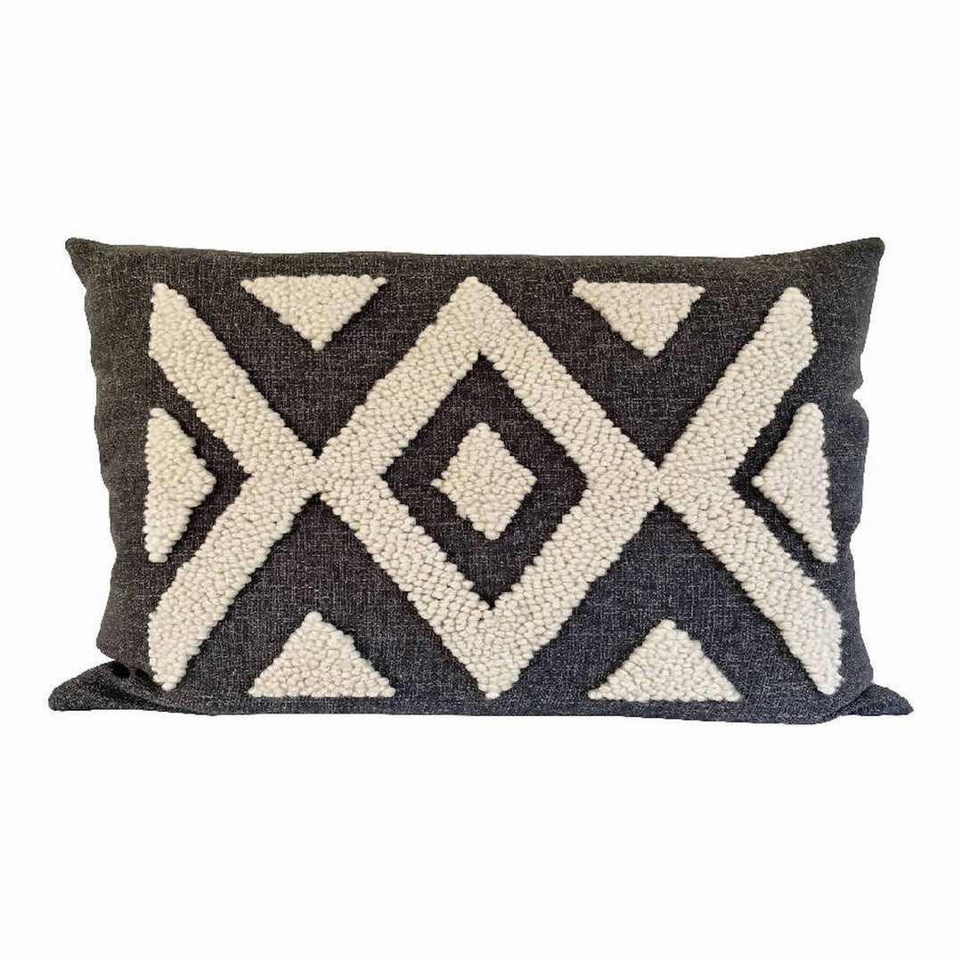 Punch Needle Ndebele Lumbar Pillow - Pattern 2
