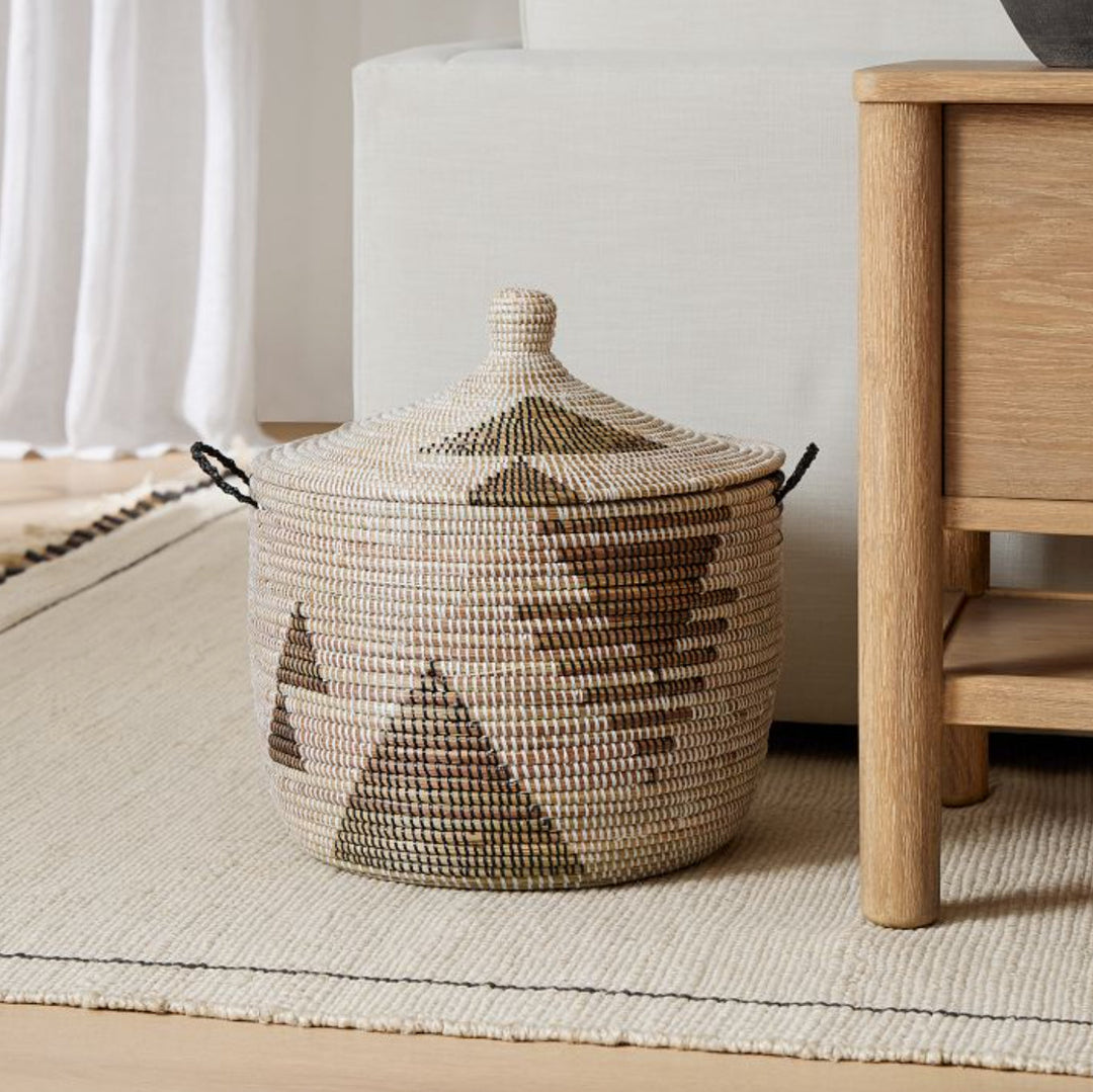 Storage Basket Graphic Print - Black and White - Large