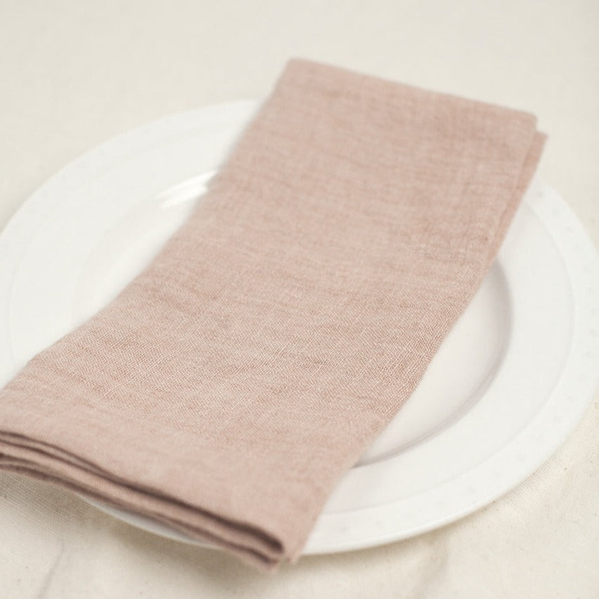 Stone Washed Linen Napkins Set of 4