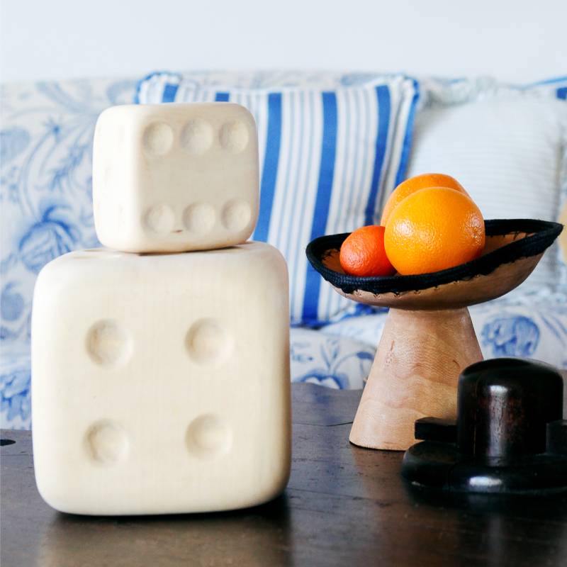 Wooden Decorative Dice | Set of 2
