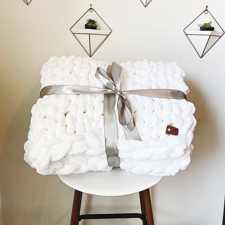Chunky Knit Blanket - White