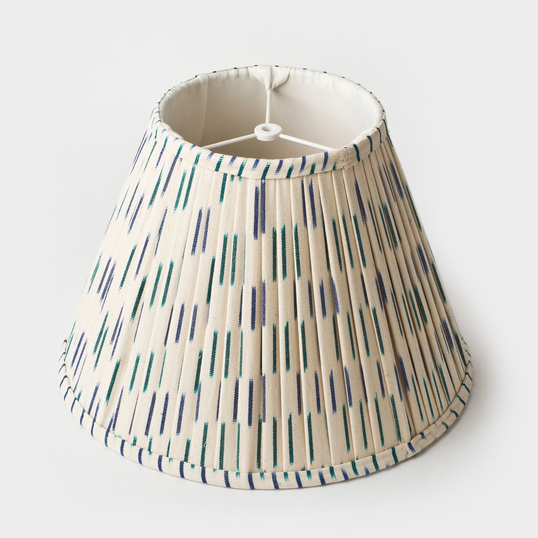 Ikat Blue Pleated Lampshade