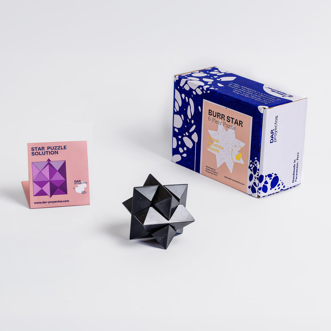 Burr Star 3D Gemstone Puzzle | Black Onyx
