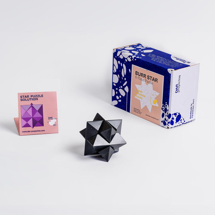 Burr Star 3D Gemstone Puzzle | Black Onyx