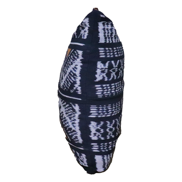 Handwoven Ikat Pillow Cover, Heritage Fire, Black and Orange, Cushion