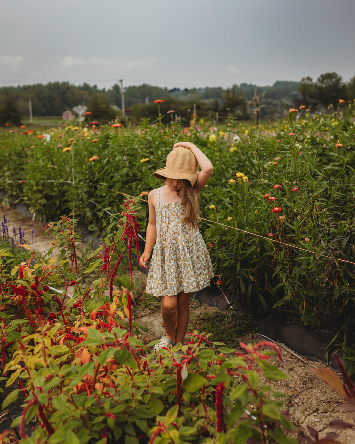 Hikari Pintuck Dress | Mustard Sage Blossom