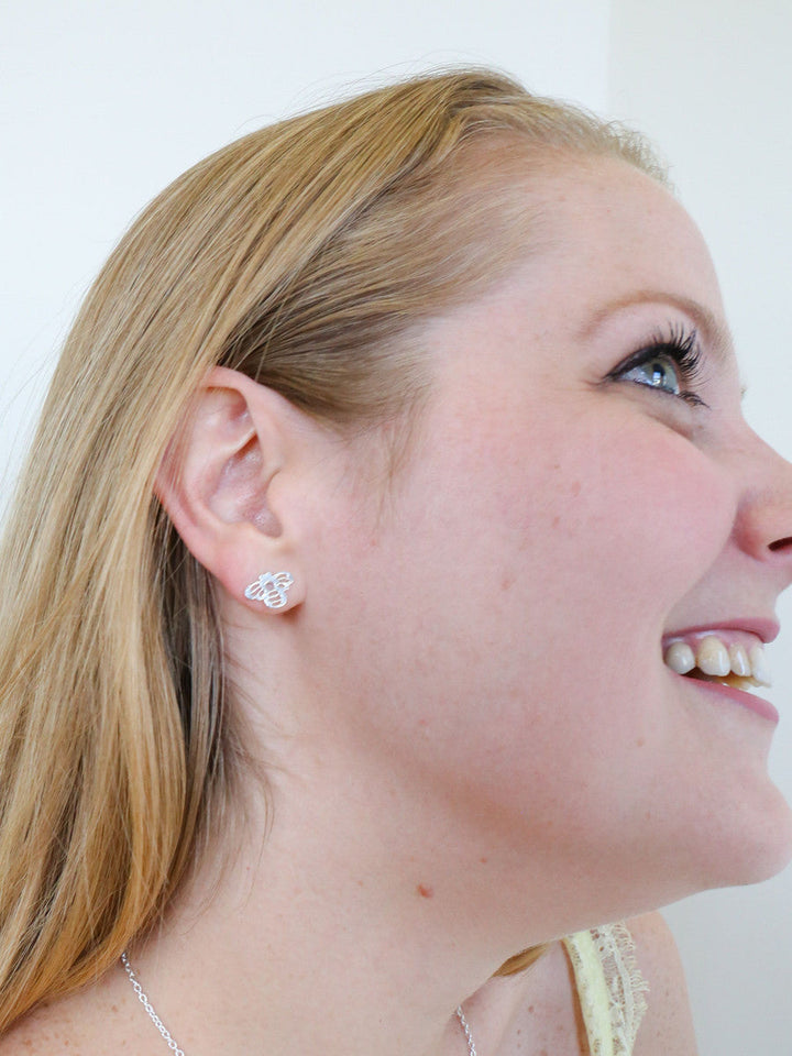 Honeycomb Studs - Silver