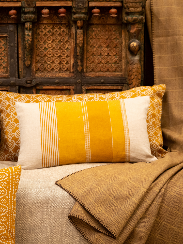 Tulum Stripe Ochre Petit Lumbar Pillow Cover