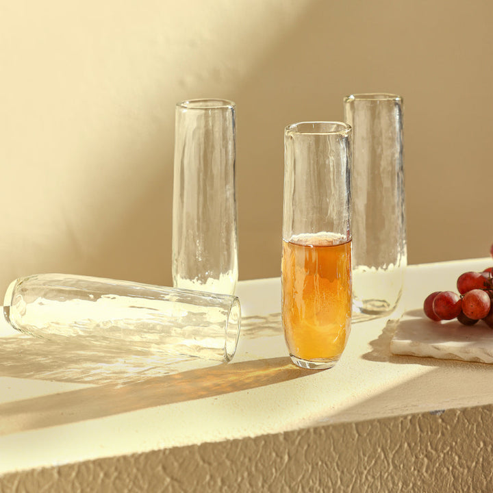 Pebbled Stemless Flutes | Set of 4