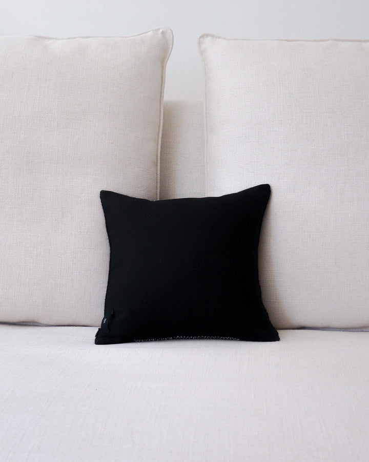 Diamante Square Textile Small Pillow - Black