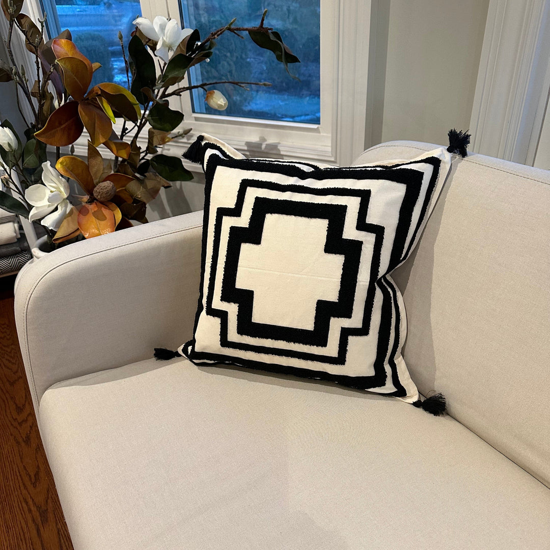 Geometric Tufted Throw Pillow Cover