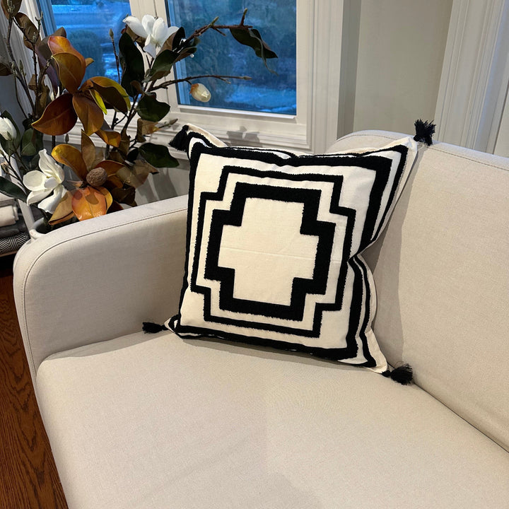 Geometric Tufted Throw Pillow Cover