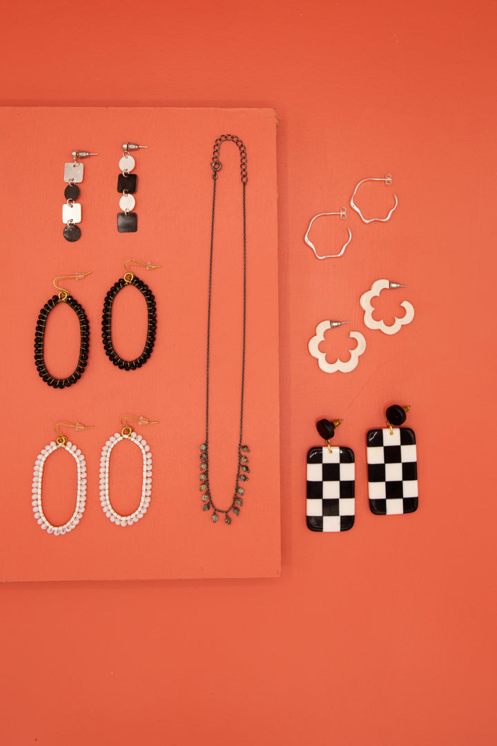 Checkered Resin Earrings