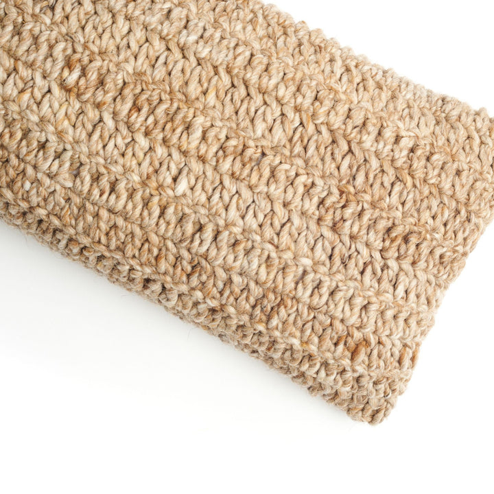 Cider Textured Neutral Brown Large Lumbar Pillow