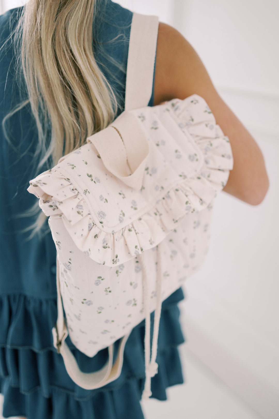 Eloise Quilted Backpack | Vintage Petite Blue