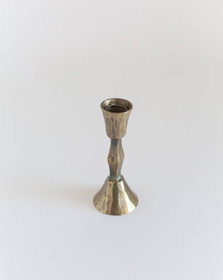 S/2 Low Diamond Candlestand - Brass Finish