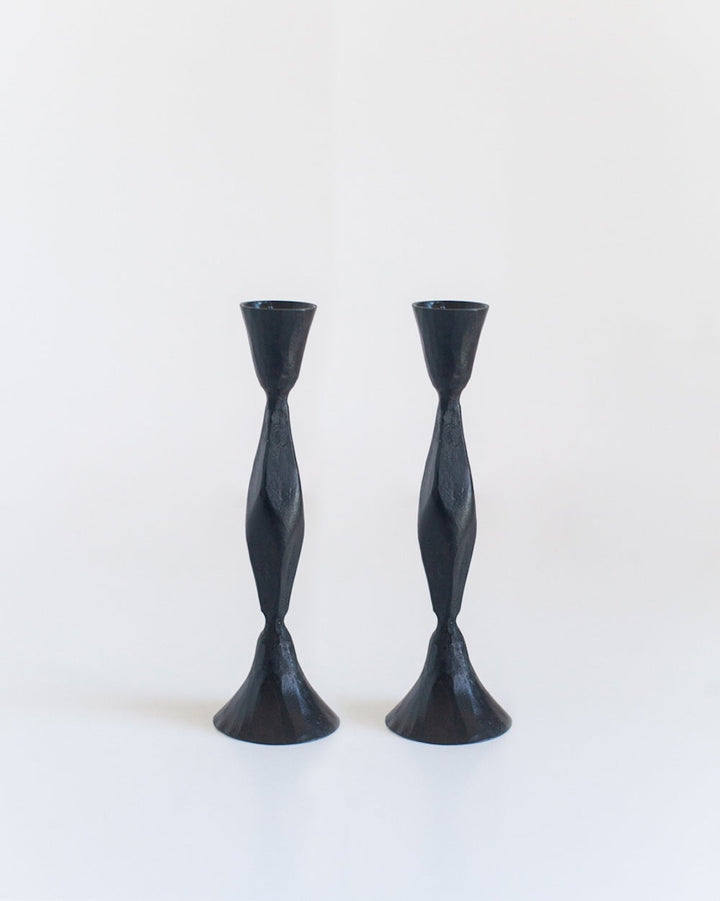 S/2 High Diamond Candlestands - Black Finish