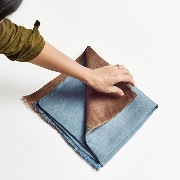 Mahogany Sky Soft Linen Silk Handloom Scarf