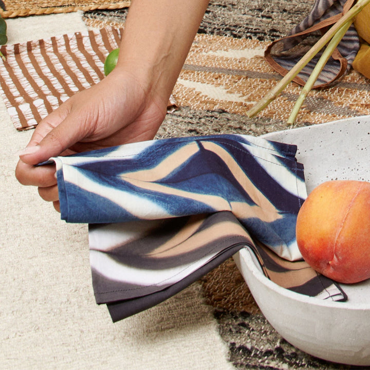 Tisa Hand Crafted Shibori Print Cotton Table Napkin ( set of 4 )