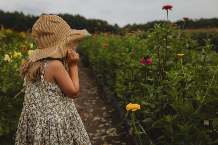 Hikari Pintuck Dress | Mustard Sage Blossom