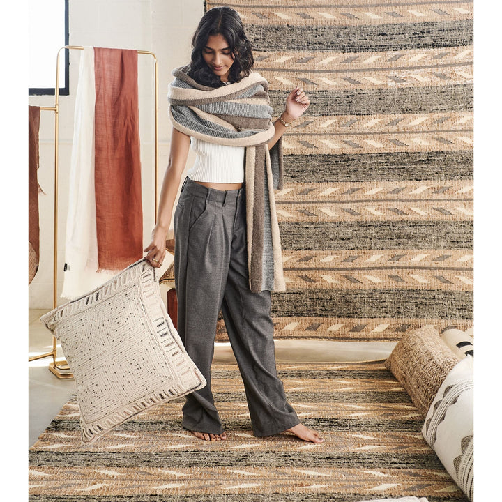 Maze Handwoven Hand Embroidered Organic Cotton Pillow