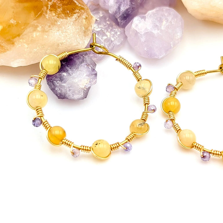 Wildflower Spirit 18K gold plated hoops