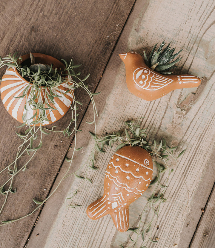 Vasanta Moon Hanging Wall Planter | Terracotta